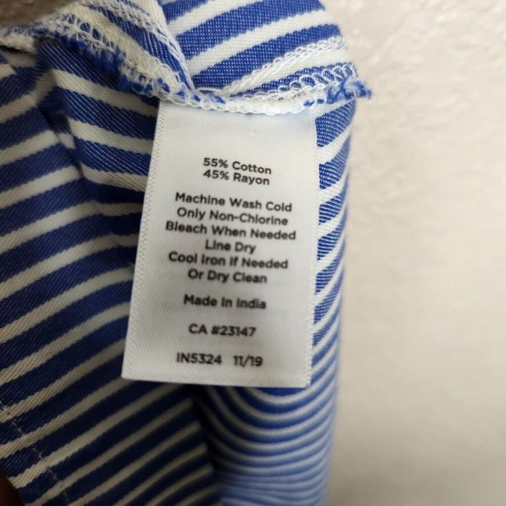 Talbots Stripe Button Front Pleated Midi A-Line S… - image 8